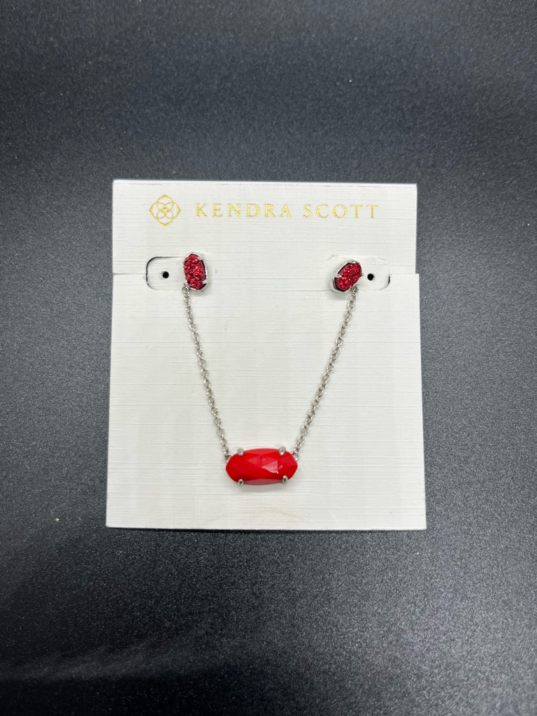 Kendra Scott Elisa Necklace And Drusy Earring Set